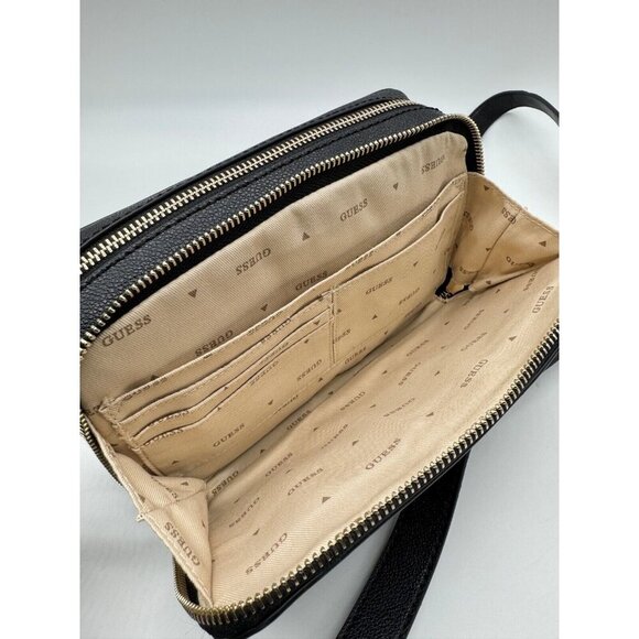 GUESS Trixy faux-leather small women's camera crossbody bag - Black - Picture 12 of 14